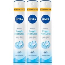 Elivora Kadın Sprey Deodorant Fresh Natural Ter Kokusuna Karşı 48 Saat Deodorant Koruması 200MLX3ADET