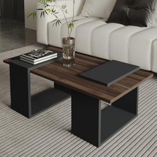Elivora Matris Modern Orta Sehpa – Geometrik Tasarım ve Şık Detaylar, Ceviz/