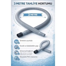 Elivora 3 Metre Çamaşır Makinesi Tahliye Hortumu, Uyumlu Esnek Pvc Gider Hortumu, Bulaşık Makinesi Uyumlu Dayanıklı Su Tahliye Borusu