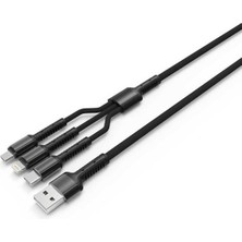 Elivora (3270) Siyah Siyah LC93 3 In 1 USB Kablo ile Uyumlu