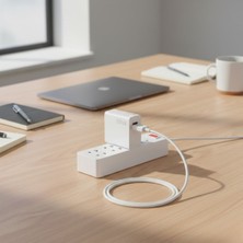 EkoAlışverişDünyam 33W Hızlı Şarj Adaptörü – Type-C Kablolu, USB Çıkışlı, Akıllı Şarj Destekli Duvar Tipi Şarj Cihazı (5510)