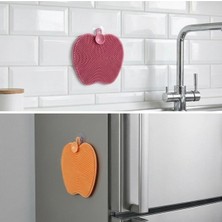 EkoAlışverişDünyam Elma Şekilli Silikon Bulaşık Yıkama Matı – Çok Amaçlı Mutfak ve Banyo Süngeri (5510)