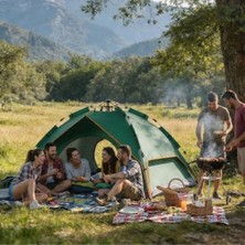 EkoAlışverişDünyam 6 kişilik Otomatik Kamp Çadırı – Çift Katmanlı, Suya Dayanıklı, Hızlı Kurulum Outdoor Aile ve Doğa Çadırı 200X250X150 cm (5510)
