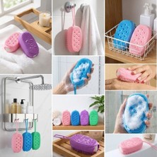 EkoAlışverişDünyam Peeling Etkili Süngerli Silikon Banyo Lifi – Asma Kancalı Duş Kesesi (5510)