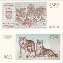 Benim Koleksiyonum Litvanya, 500 Talonas (1993) P#46 Çil Eski Yabancı Kağıt Para