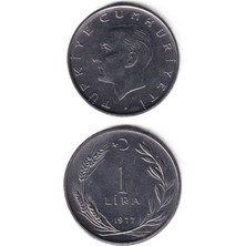 Benim Koleksiyonum Türkiye, 1 Lira (1977) Çil Eski Madeni Para