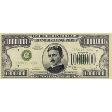 Benim Koleksiyonum A.b.d. Nikola Tesla 1.000.000 Usd (Bir Milyon Dolar) Fantezi Para