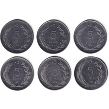Benim Koleksiyonum 5 Lira (1974-1979) Tam Takım Çil Eski Madeni Para Seti
