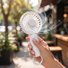 Laptify 3 Kademeli Taşınabilir El Fanı, Sessiz Çalışma, Şarj Edilebilir Mini Fan, Hafif Tasarımlı, Ergonomik Mini Vantilatör