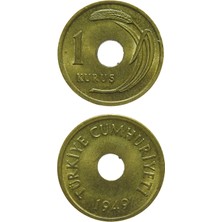 Benim Koleksiyonum Türkiye, 1 Kuruş (1949) Çil Eski Madeni Para