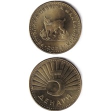 Benim Koleksiyonum Kuzey Makedonya, 5 Dinar 2024 Çil Yabancı Madeni Para