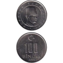 Benim Koleksiyonum Türkiye, 100.000 Lira (2001) Çil Eski Madeni Para