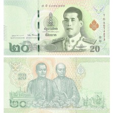 Benim Koleksiyonum Tayland, 20 Baht (2018) Çil Eski Yabancı Kağıt Para