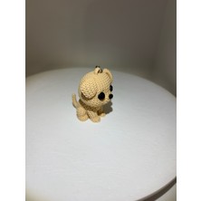 Filamel Örgü Dokulu Yavru Köpek Anahtarlık - Amigurumi Görünümlü 3D Baskı Çanta Süsü