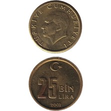 Benim Koleksiyonum Türkiye, 25.000 Lira (2001) Çil Eski Madeni Para