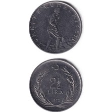 Benim Koleksiyonum Türkiye, 2 1/2 Lira (1972) Çil Eski Madeni Para