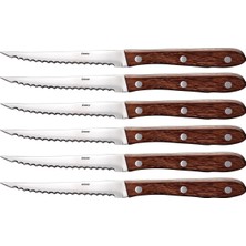 UltraMint 6'lı Gül Saplı Steak Bıçak Seti, Şık ve Dayanıklı Mutfak Araçları