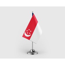 Punto Dizayn Singapur Tekli Saten Masa Bayrağı Seti