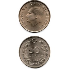 Benim Koleksiyonum Türkiye, 50 Lira (1986) Çil Eski Madeni Para