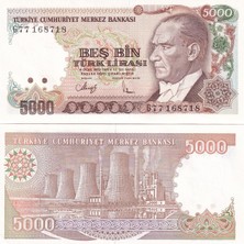 Benim Koleksiyonum Türkiye, 7. Emisyon 4. Tertip 5.000 Tl Çil Eski Kağıt Para