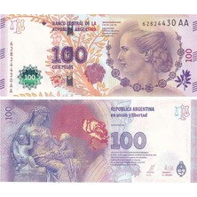Benim Koleksiyonum Arjantin, 100 Peso (2016) Eva Perón (Evita) Çil Eski Yabancı Kağıt Para