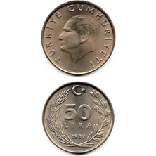 Benim Koleksiyonum Türkiye, 50 Lira (1987) Çil Eski Madeni Para