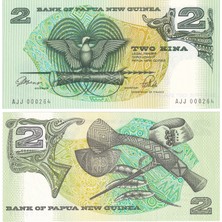 Benim Koleksiyonum Papua Yeni Gine, 2 Kina (1980) P#5c Çil Yabancı Eski Kağıt Para