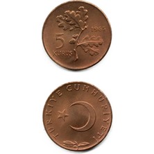 Benim Koleksiyonum Türkiye, 5 Kuruş (1965) Çil Eski Madeni Para