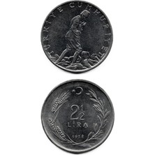Benim Koleksiyonum Türkiye, 2 1/2 Lira (1978) Çil Eski Madeni Para