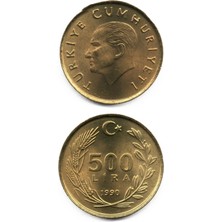 Benim Koleksiyonum Türkiye, 500 Lira (1990) Çil Eski Madeni Para