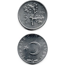 Benim Koleksiyonum Türkiye, 5 Kuruş (1975) Çil Eski Madeni Para