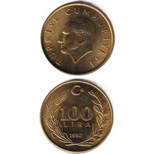 Benim Koleksiyonum Türkiye, 100 Lira (1992) Çil Eski Madeni Para