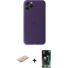 İlk El Grup Pilelistore™ iPhone 11 Pro Max Kılıf Yadigar Yansıma Serisi - Şeffaf 360 Full Body Arka Koruyucu + Renkli Kamera Lens Koruma Cam - Yl