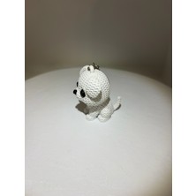 Filamel Örgü Dokulu Yavru Köpek Anahtarlık - Amigurumi Görünümlü 3D Baskı Çanta Süsü