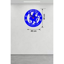 Esplendor Chelsea Fc Logolu Ahşap Duvar Saati - 40X40 cm Taraftar Hediyesi