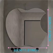 Esplendor Apple Tasarım Kırılmayan Pleksi Duvar Aynası - 30X30 cm Modern Dekoratif Ayna