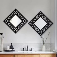 Esplendor 2'li Set Kırılmaz Pleksi Dekoratif Duvar Aynası - 22.5X22.5 cm Geometrik Çerçeveli 1. Sınıf Ayna