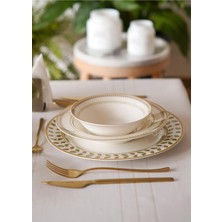 UltraMint 24 Parça Renkli Seramik Yemek Takımı, Şık ve Dayanıklı Set