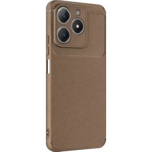Esplendor Newface Realme C61 Kılıf Auto Focus Karbon Kapak - Kahverengi