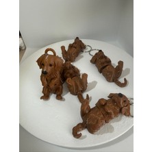 Filamel 5'li Set Toy Poodle Köpek Figürlü Anahtarlık - Sevimli Hayvan Tasarımlı Çanta Süsü ve Hediyelik Anahtarlık (Kahverengi)