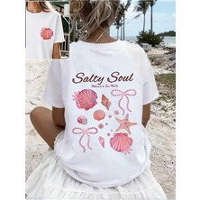 Over Head Kadın Salty Soul Baskılı Oversıze T-Shirt
