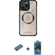 İlk El Grup Pilelistore™ iPhone 12 Pro Max Kılıf Kutup Modern - Siyah 18D Cam Ekran Koruyucu + Shine Kamera Lens Koruma Cam - Gd