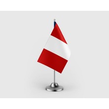 Punto Dizayn Peru Devleti Tekli Saten Masa Bayrağı Seti