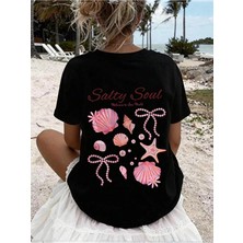 Over Head Kadın Salty Soul Baskılı Oversıze T-Shirt