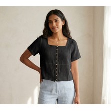 Meltem Collection Kısa Kollu  Müslin Krop