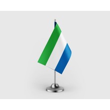 Punto Dizayn Sierra Leone Tekli Saten Masa Bayrağı Seti