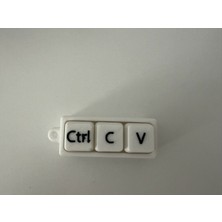 Filamel Ctrl+C Ctrl+V Klavye Tuşu Anahtarlık - Yazılımcı, Mühendis ve Ofis Çalışanı Için Esprili Çanta Süsü (Beyaz)