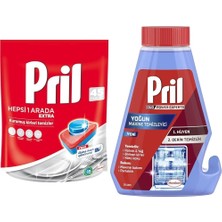 Canarino Pril Hepsi Bir Arada Tablet Bulaşık Deterjanı 45 Yıkama (1 x 45 Tablet) + Pril 5 Etkili Yoğun Makina Temizleyici (1 x 250 Ml)