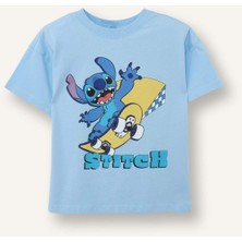 DeFacto %100 Pamuk Disney Lilo & Stitch Regular Fit Kısa Kollu Tişört Erkek Bebek G9909A526SM