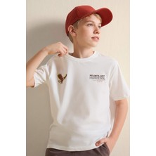 DeFacto New Regular Fit Bisiklet Yaka Baskılı Kısa Kollu Tişört Erkek Çocuk H6362A826HS